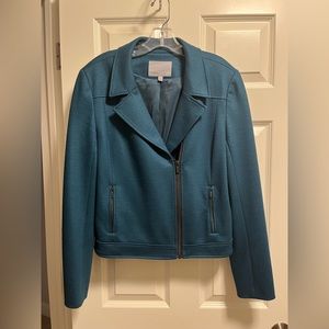 Classiques Entier Wool blend moto jacket. Teal. Size L. Excellent condition
